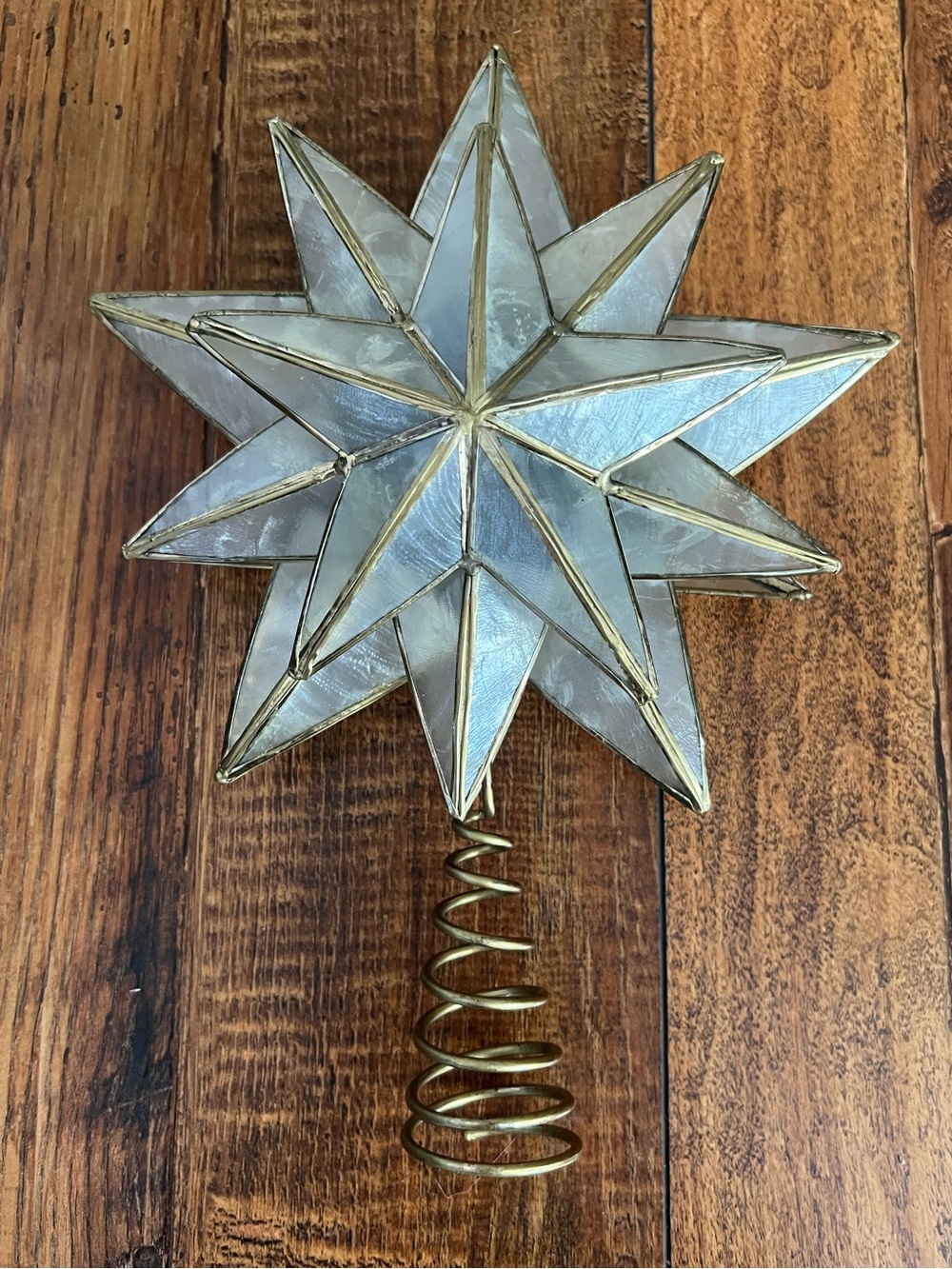 Capiz Shell Star Christmas Tree Topper - Picture 2 of 4
